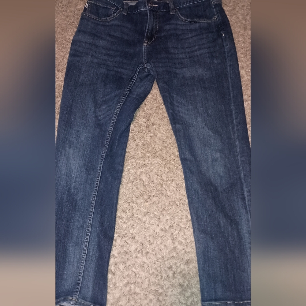 Men's Free Assembly Jeans Sz 34x30 Color Blue Slim Straight Leg‎ Comfy Mom...